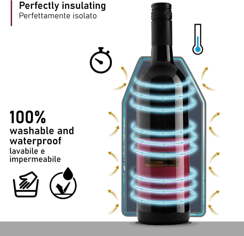 Wein-/Champagner-Thermobeutel aus wasserabweisendem Material (Schwarz)