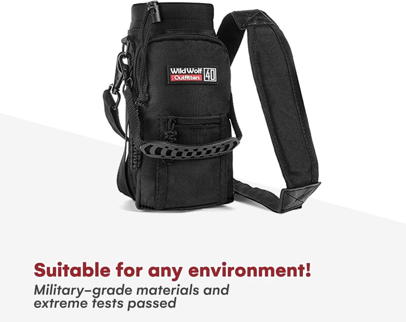 Molle Trinkflaschenhalter Rucksacktasche mit verstellbarem Gurt (Schwarz)