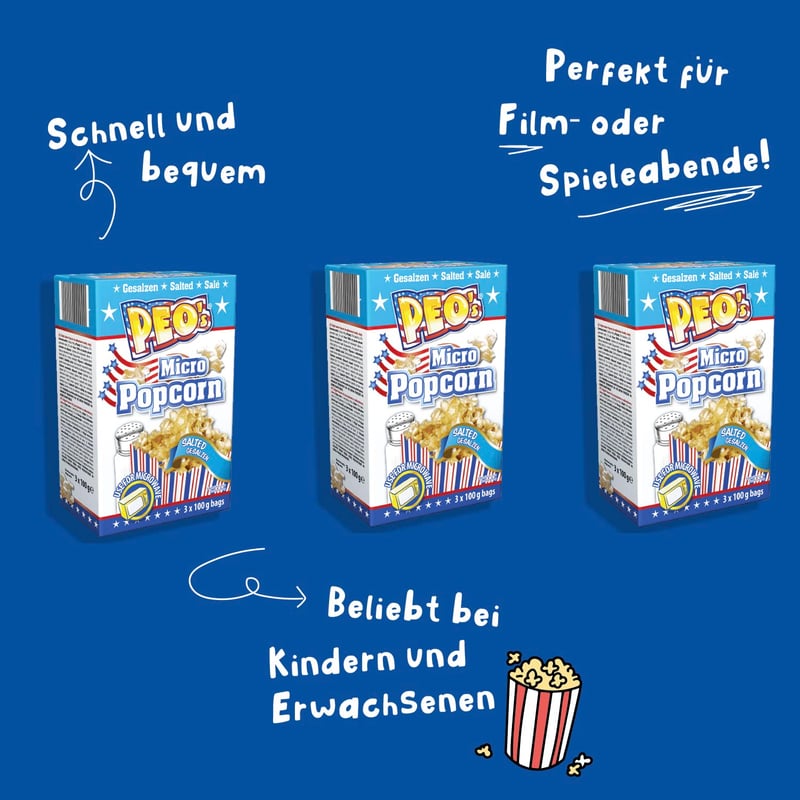 Mikrowellen-Popcorn gesalzen im 36er Vorteilspack - 12 Schachteln à 100 g