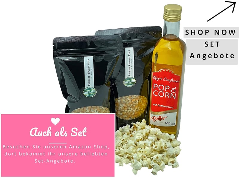 Premium Hopser Popcorn Mais 1000g mit Aromaschutz, GMO-frei