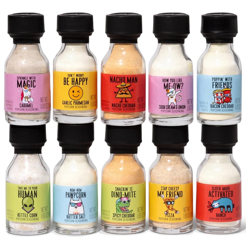 Gourmet Popcorn Gewürze Probier-Set mit 10 köstlichen Mischungen