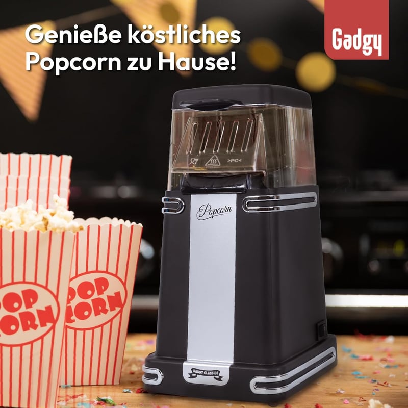 Retro Heißluft-Popcornmaschine - Fettfreies Popcorn für Zuhause
