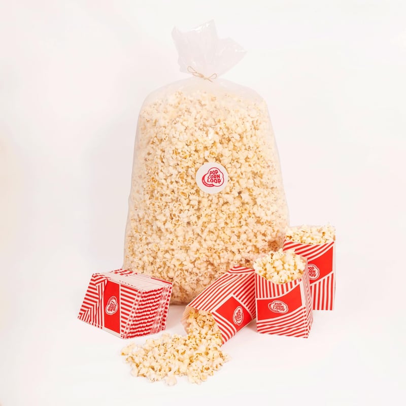 Süßes Popcorn 4 kg mit 80 gratis Popcorntüten für Partys