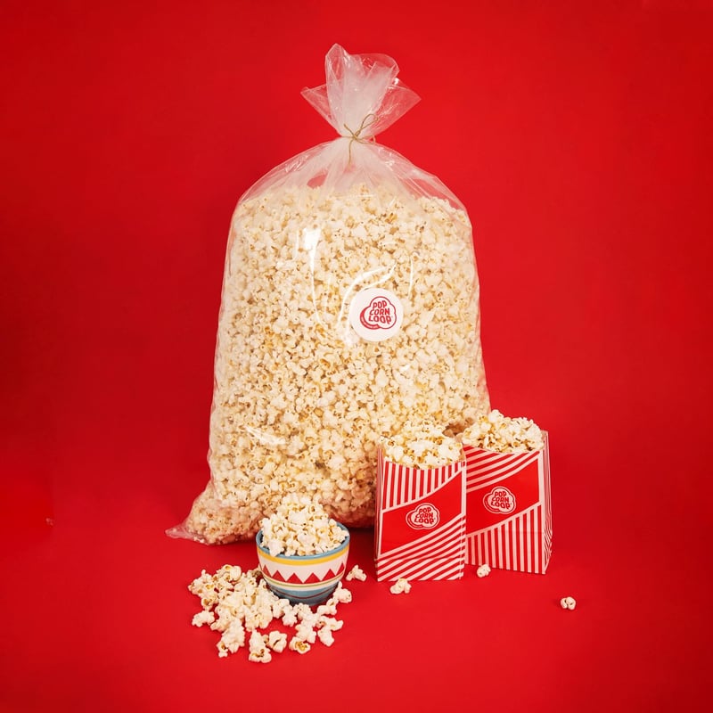 Süßes Popcorn 4 kg mit 80 gratis Popcorntüten für Partys