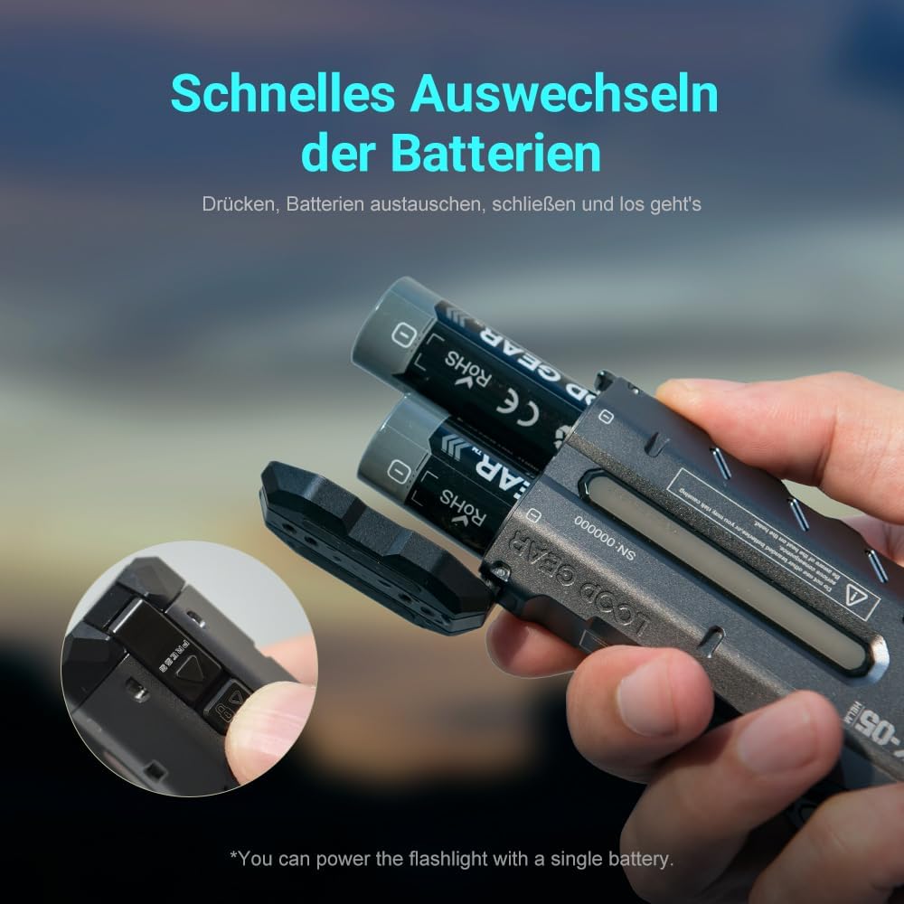 Wiederaufladbare LED Taschenlampe mit 4360 Lumen und 8000mAh Powerbank