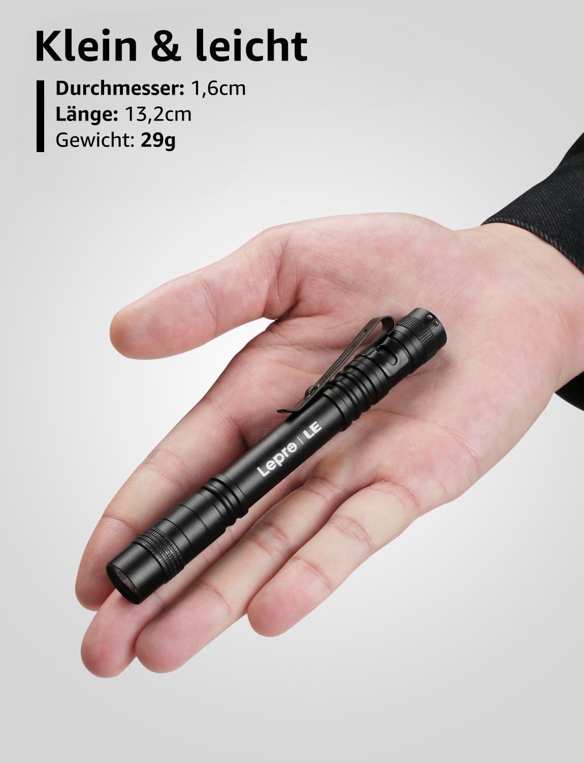 Mini LED Taschenlampe, IPX4 wasserdicht, 3 Modi, 2er Set für Inspektion