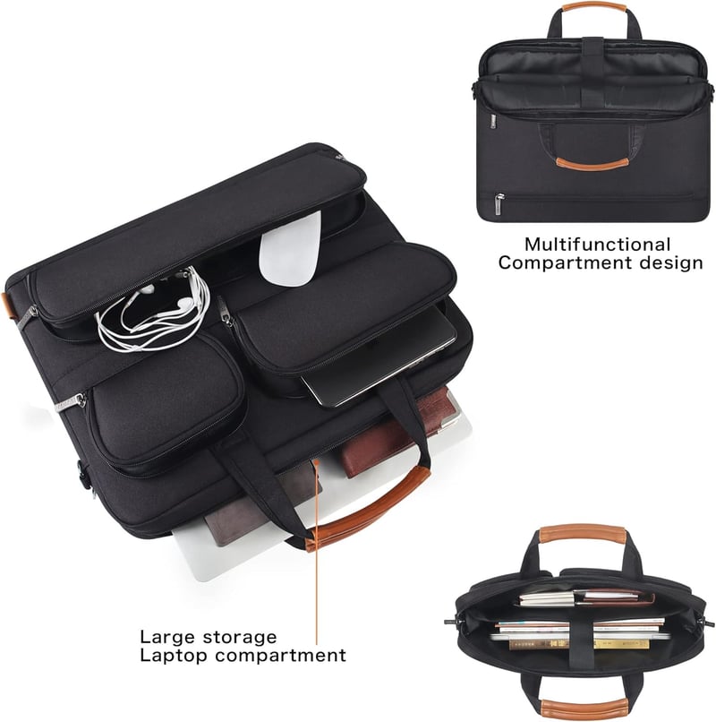 Wasserdichte 17-17,3 Zoll Laptoptasche für Business-Notebooks, Schwarz