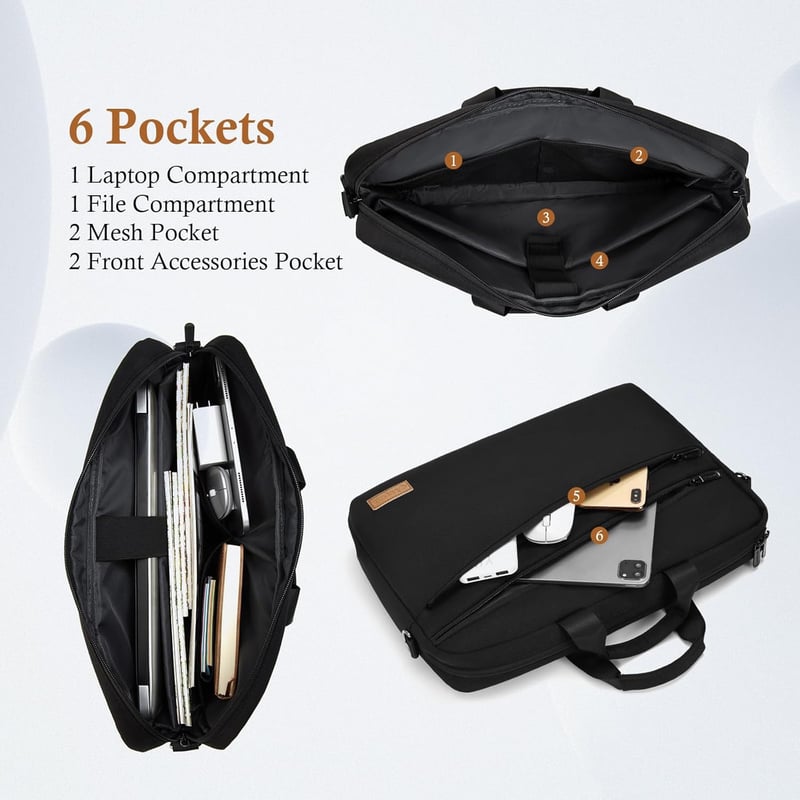 Erweiterbare wasserdichte Laptoptasche bis 16 Zoll für Männer