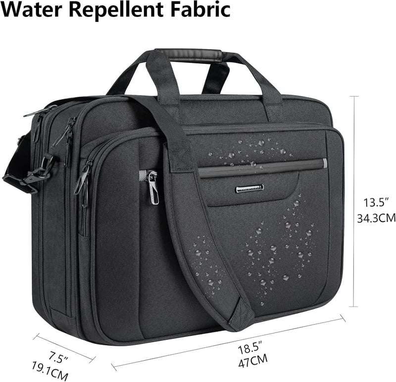 Erweiterbare Laptop-Tasche für 18 Zoll, wasserabweisend, für Männer und Frauen
