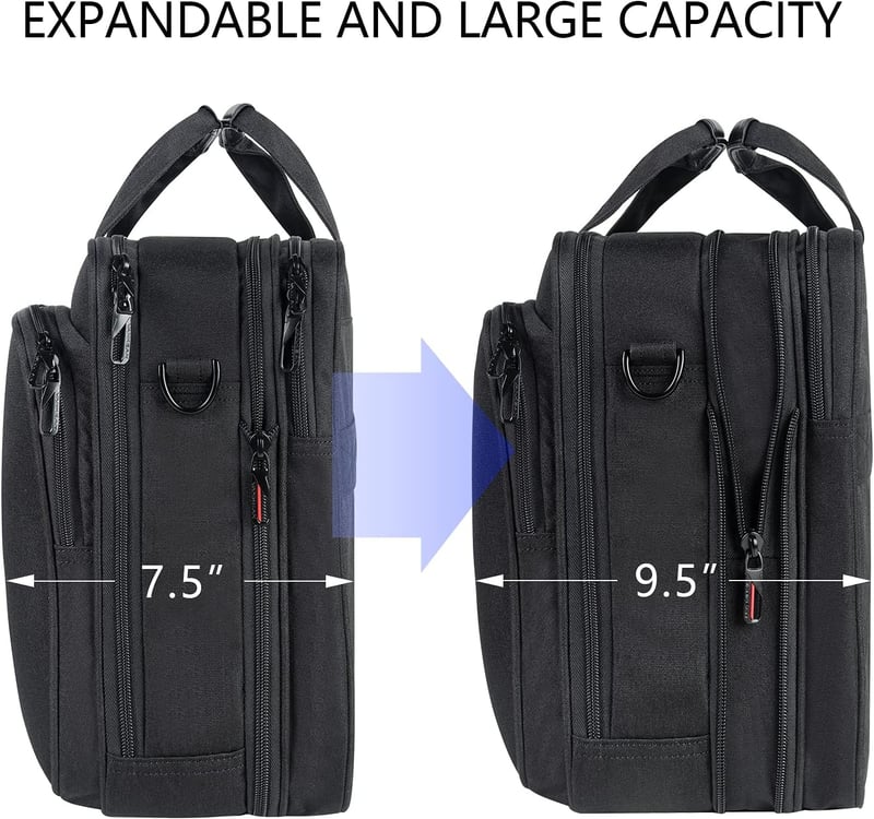 Erweiterbare Laptop-Tasche für 18 Zoll, wasserabweisend, für Männer und Frauen