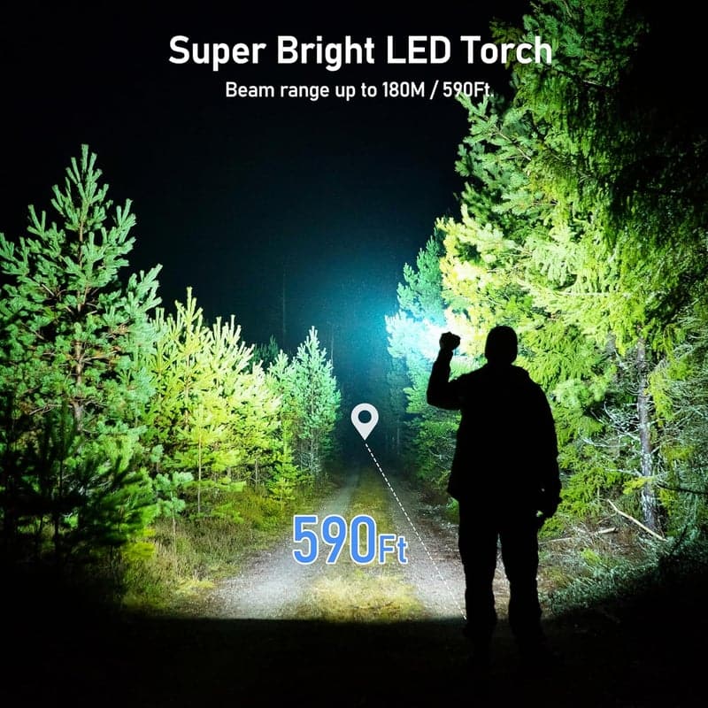 Aufladbare LED-Taschenlampe 2000 Lumen, wasserdicht, für Outdoor-Aktivitäten