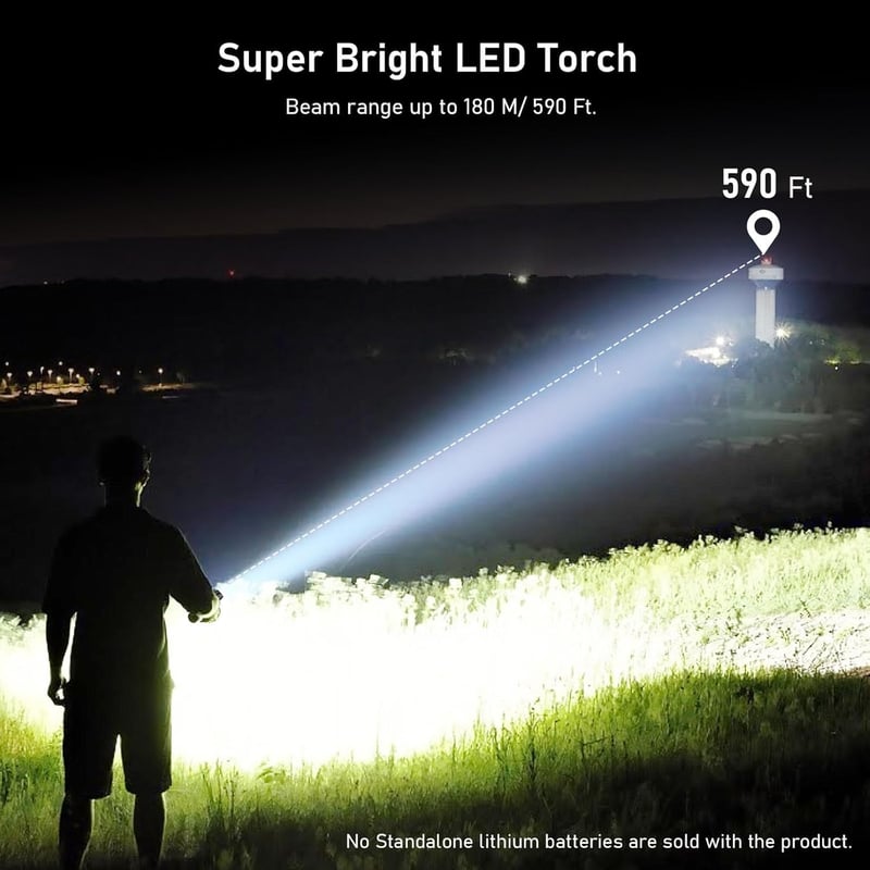 Blukar 2000 Lumen LED Taschenlampe, IPX6 wasserfest, 5 Modi
