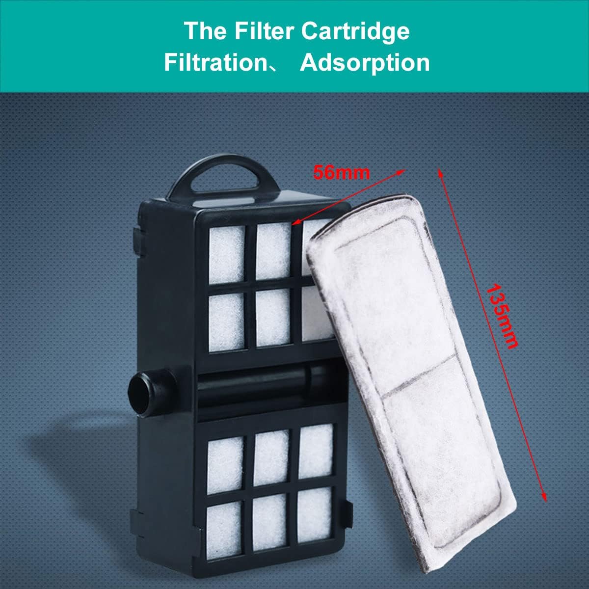 Aquarium Filterkartusche mit Filterwatte, 4 Stück, für Wandfilter