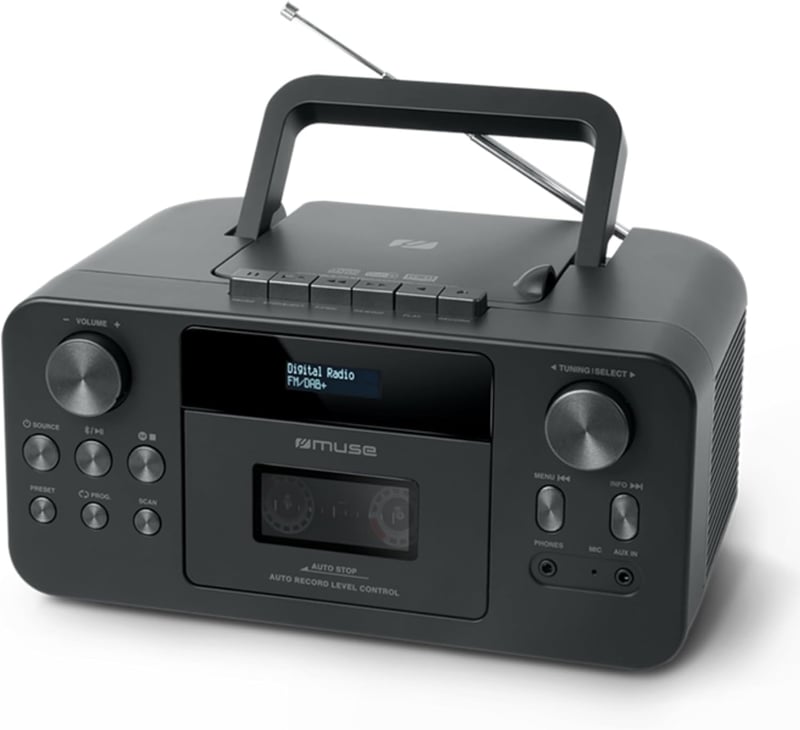 Tragbares DAB+ Radio mit Bluetooth und CD-Player, Schwarz