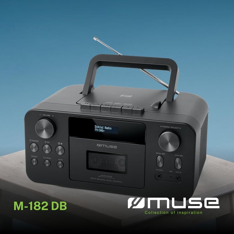 Tragbares DAB+ Radio mit Bluetooth und CD-Player, Schwarz