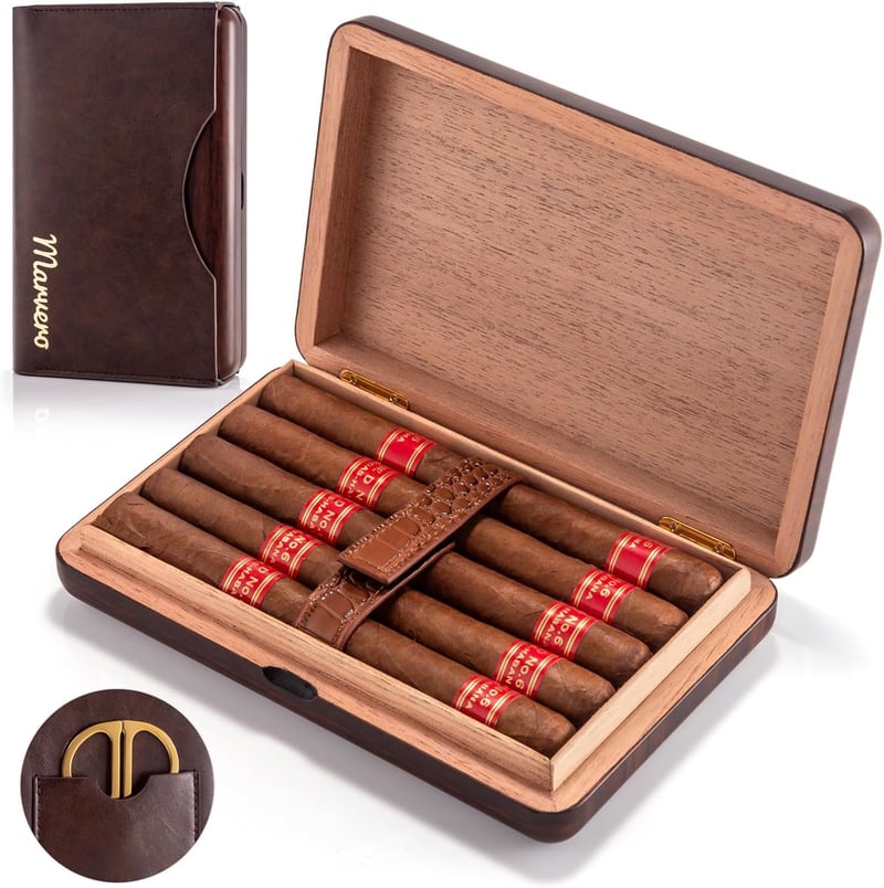 Tragbarer Zigarren Humidor aus spanischer Zeder für bis zu 10 Zigarren