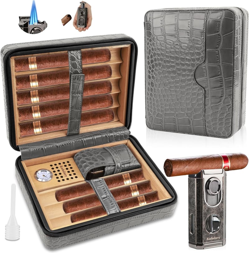 Reise-Humidor aus Leder mit Zedernholz für 8 Zigarren – Perfektes Geschenk für Männer