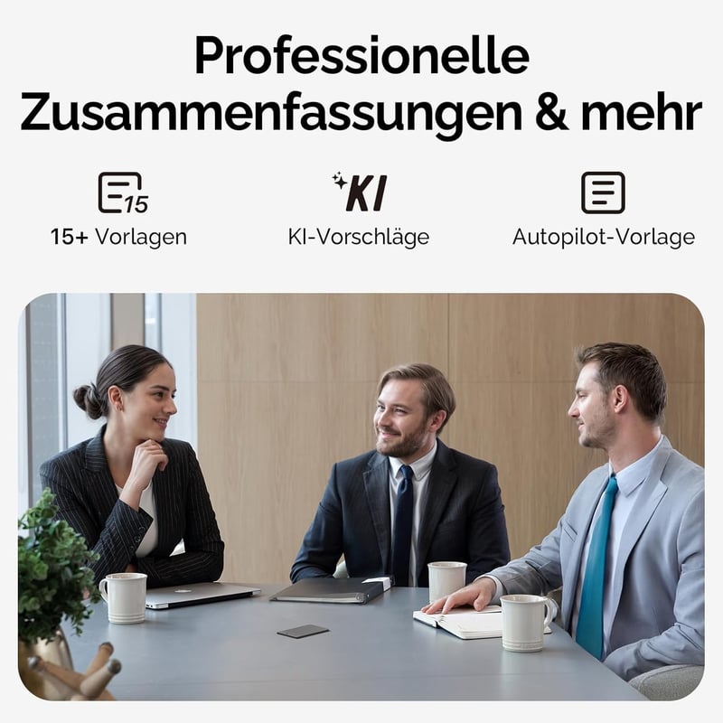 KI-Diktiergerät mit 64 GB, Rauschunterdrückung und One-Touch-Aufnahme