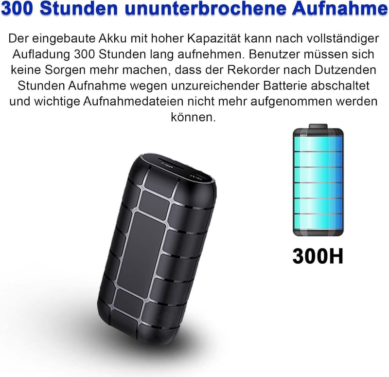 Kompakter digitaler Audiorecorder mit 2000 Stunden Aufnahmezeit