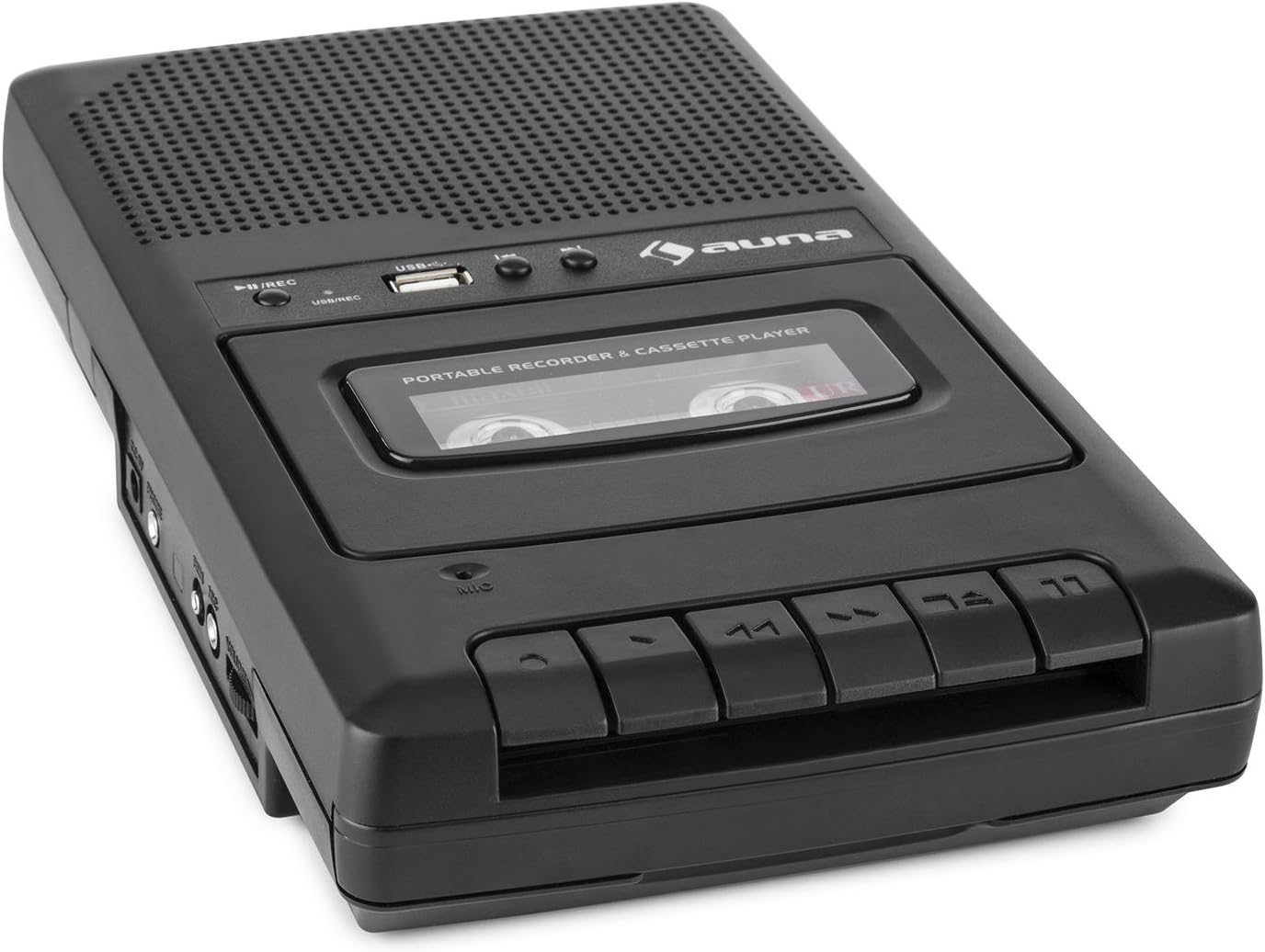 auna RQ-132 Kassettenrekorder mit USB-Port, tragbar und mit Lautsprecher