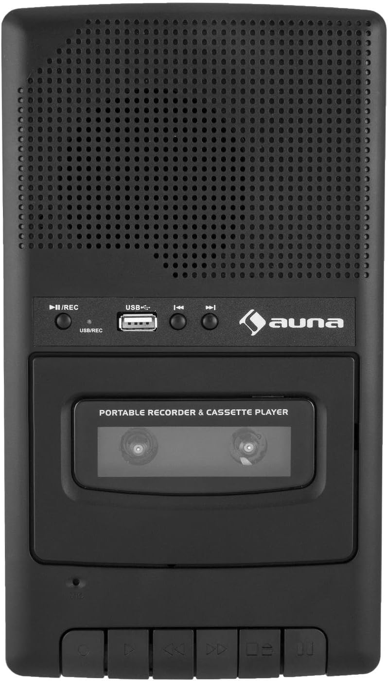 auna RQ-132 Kassettenrekorder mit USB-Port, tragbar und mit Lautsprecher