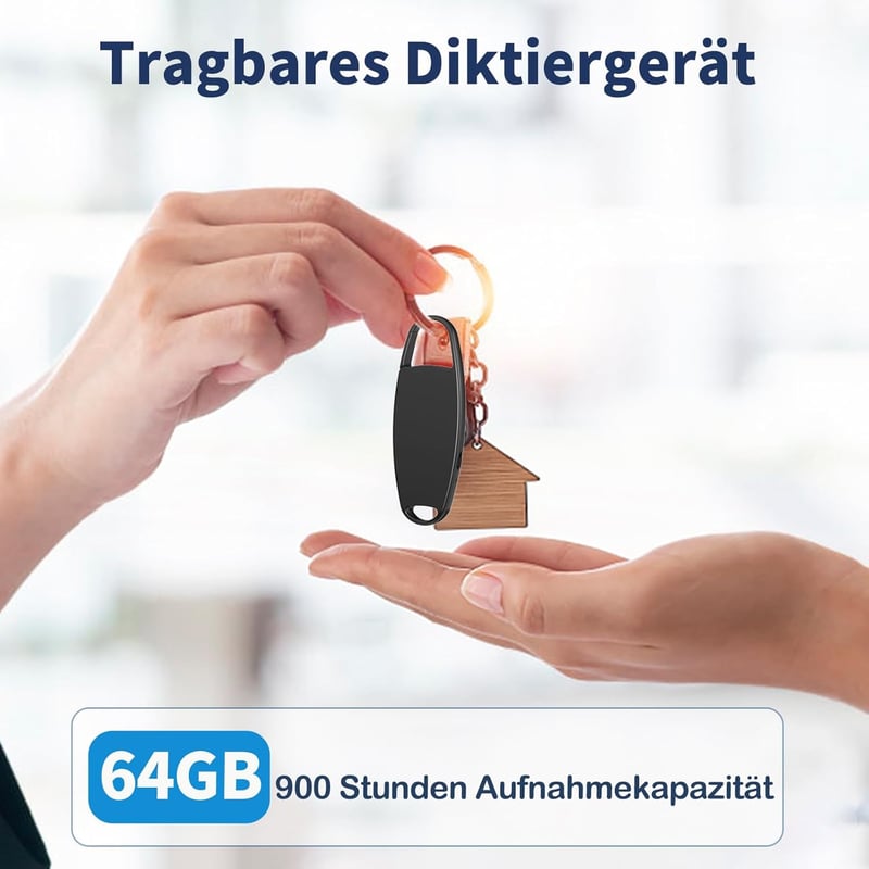 Mini Diktiergerät mit 64GB und Spracherkennung für Vorlesungen und Meetings