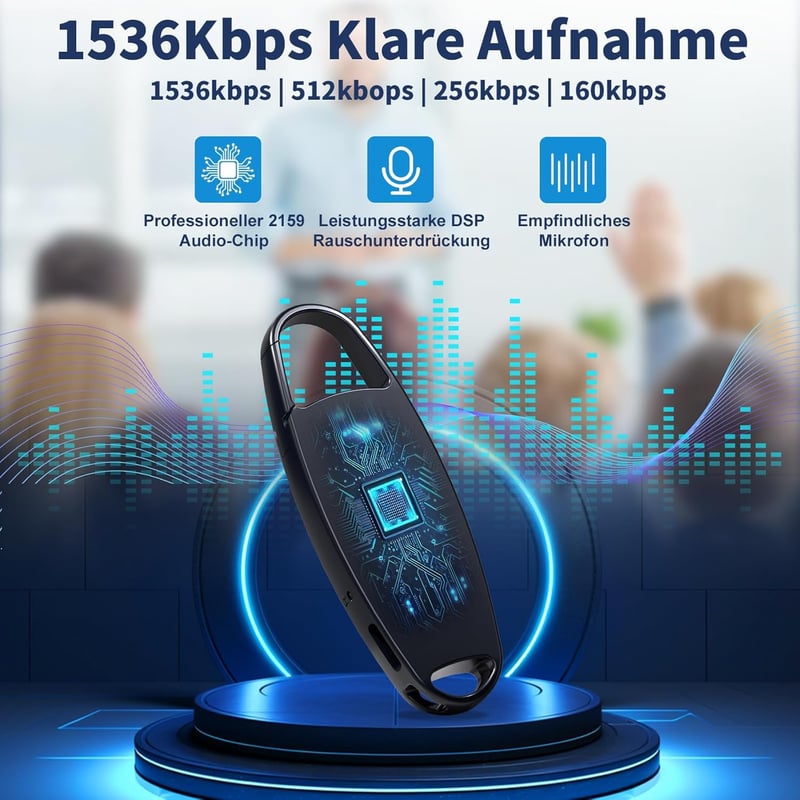 Mini Diktiergerät mit 64GB und Spracherkennung für Vorlesungen und Meetings