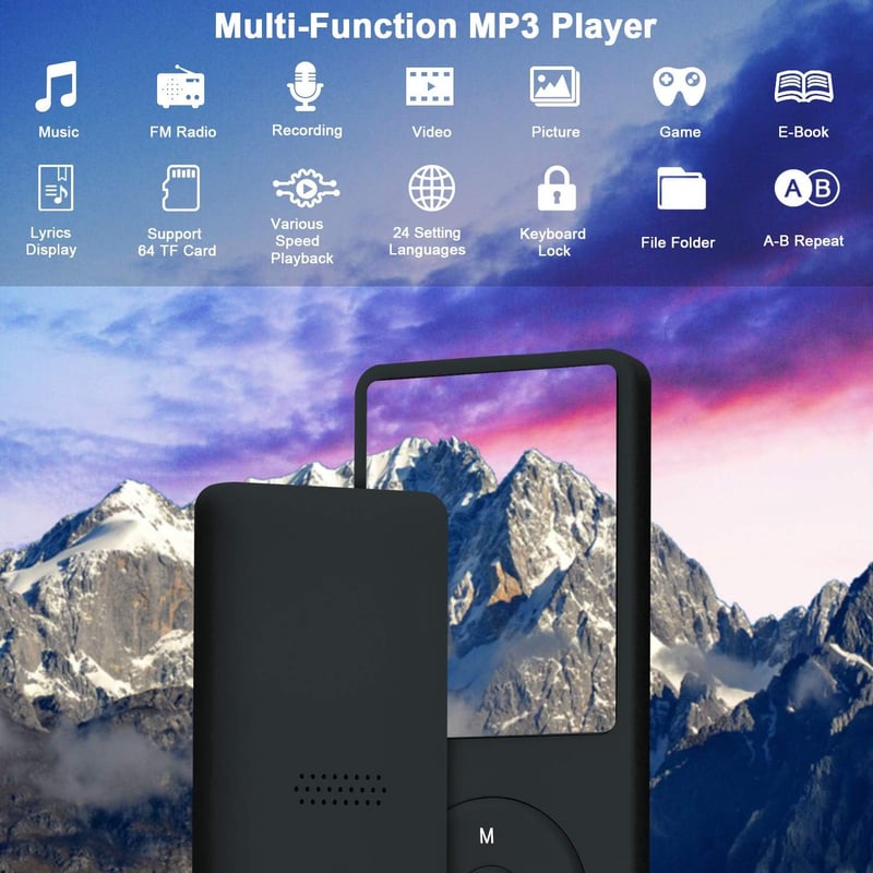 COVVY 8GB MP3-Player mit HiFi-Sound und SD-Karten-Support bis 64GB