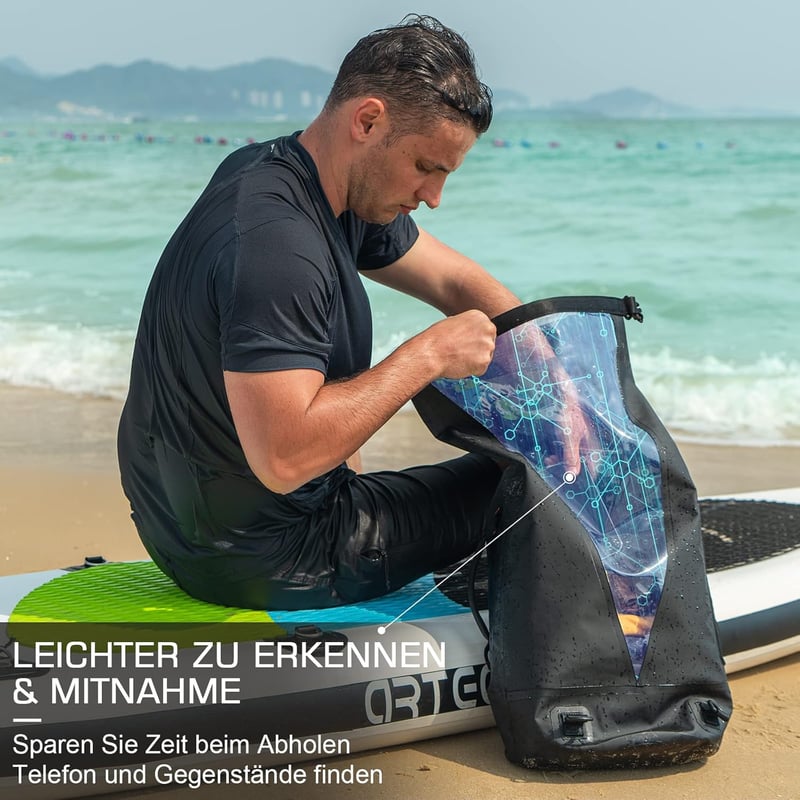 Wasserdichter Rucksack für Kajak, Kanu und Wassersport - 20L bis 45L