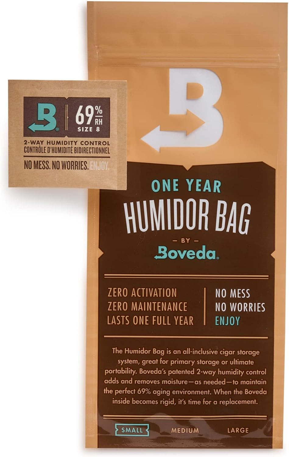 Boveda Humidorbeutel für 3-5 Zigarren mit 69% Feuchtigkeit