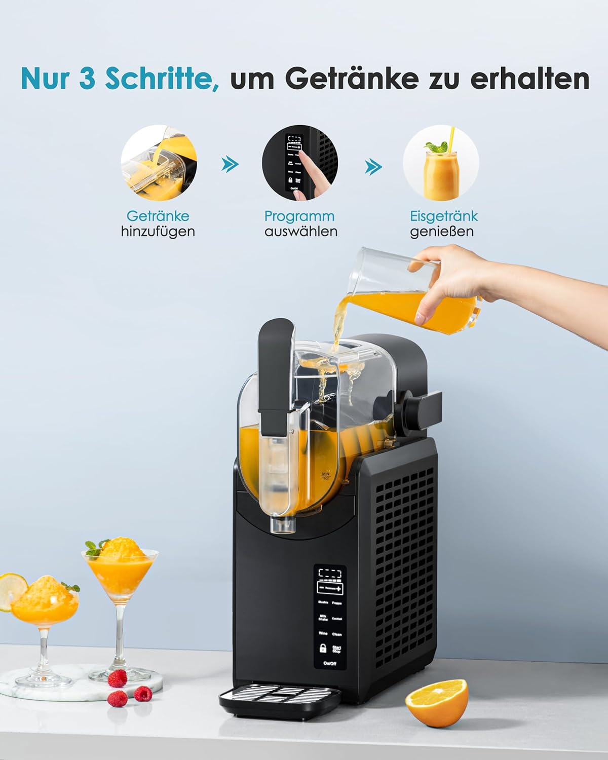 Slush Maschine 2.6L für zuhause mit 5 Programmen und Selbstreinigung