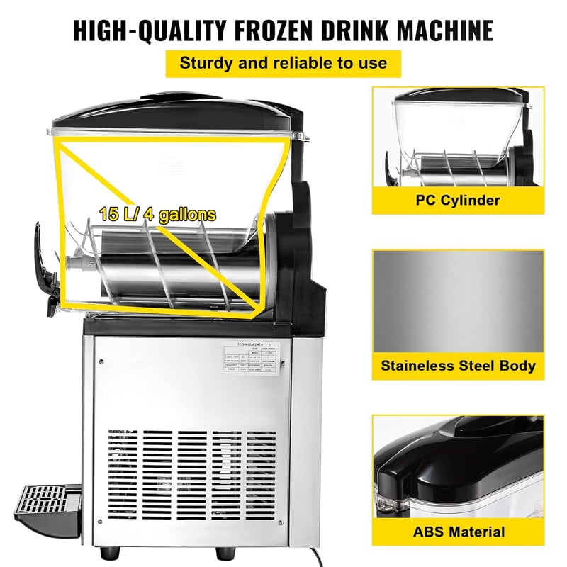 Kommerzielle 15 L Slusheis Maschine mit digitalem Smart-Panel