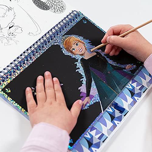 Frozen II Kratzbuch mit Schablonen und Glitzerstickern für Kinder
