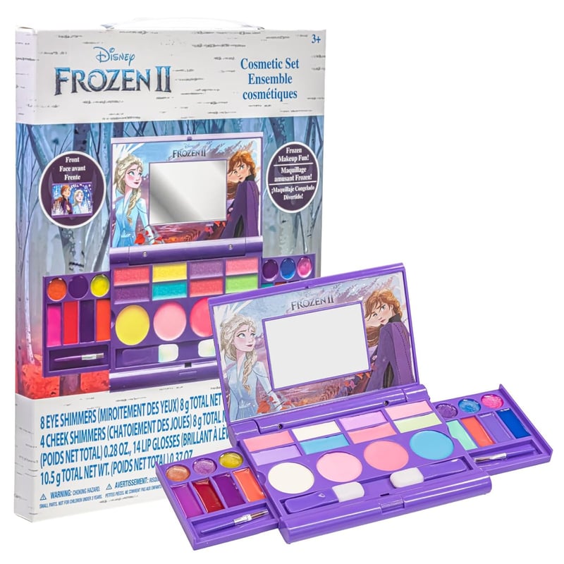 Disney Frozen Kosmetikset für Mädchen – waschbare Lippenglanz, Augenschimmer, Pinsel