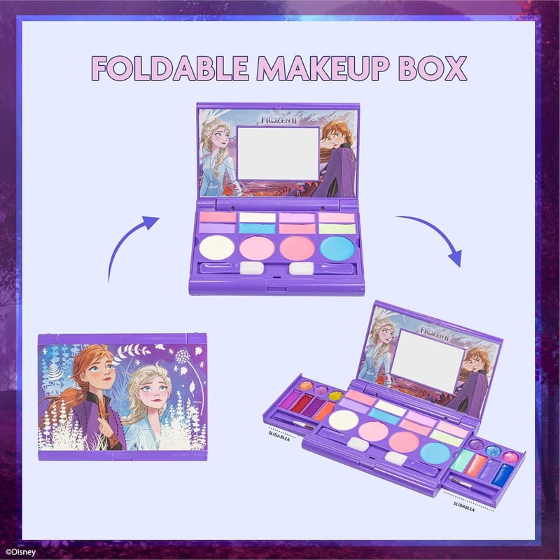 Disney Frozen Kosmetikset für Mädchen – waschbare Lippenglanz, Augenschimmer, Pinsel