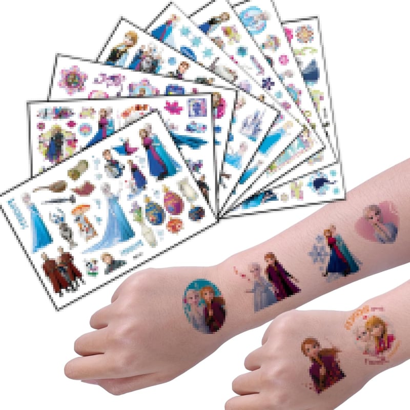 Frozen Temporäre Tattoos für Kindergeburtstag - 8 Blätter, wasserdicht