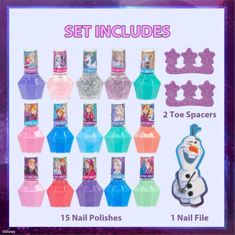 Disney Frozen Nagellack-Set für Kinder, wasserbasiert, schnell trocknend