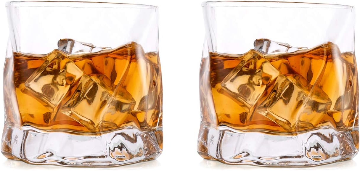 Modisches Whiskyglas-Set (2 Stück) für Bourbon/Rum – 250 ml, ideal für Väter und Männer