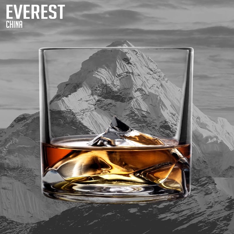 Exklusives Kristallglas Whisky-Set Everest für Männer, 2-teilig