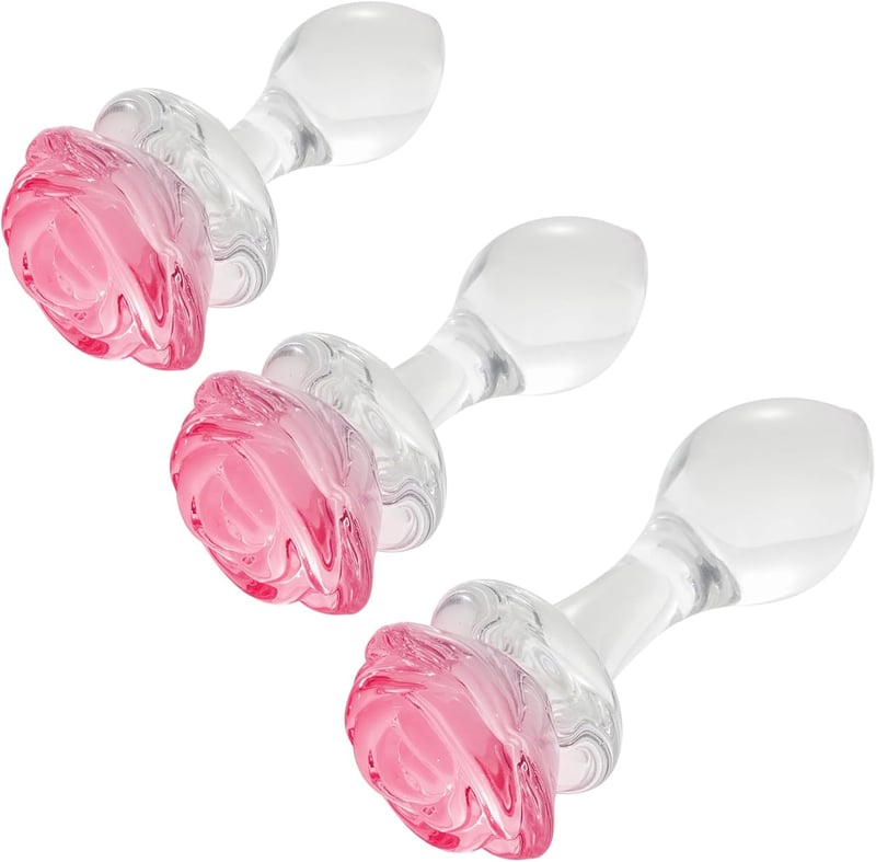 3-teiliges Glas-Analplug-Set für Paare - Prostata-Massagegerät