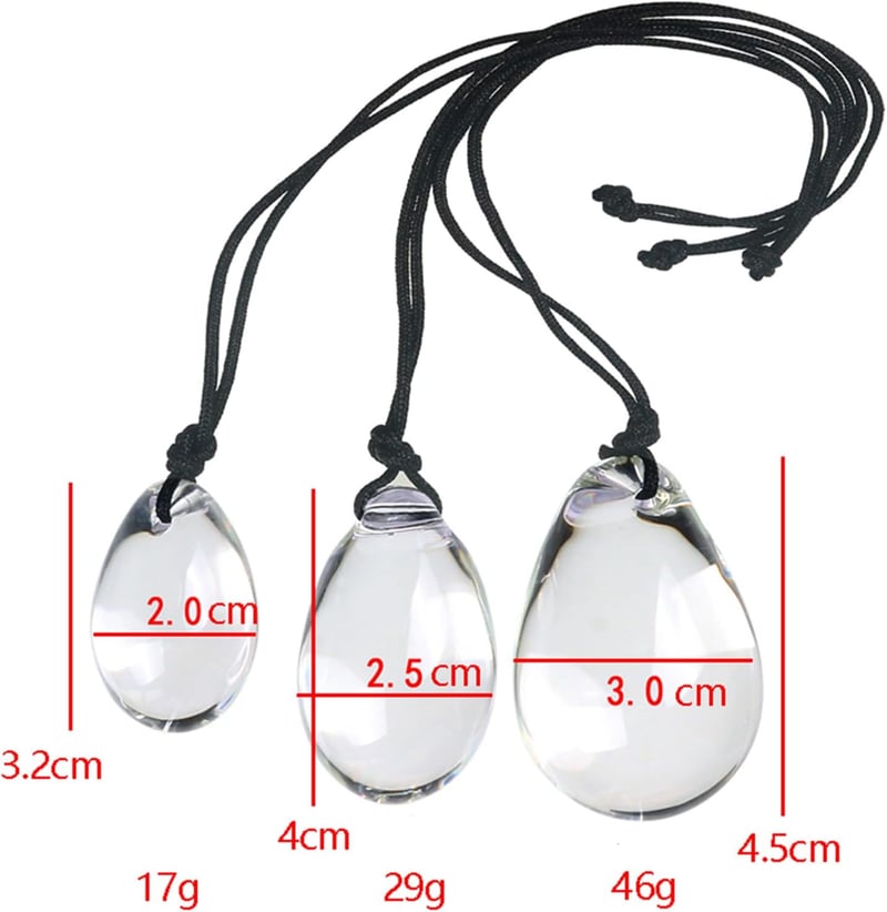 Eiförmiger Glas Analplug mit Seil – Prostata Massager (Ø 5cm)