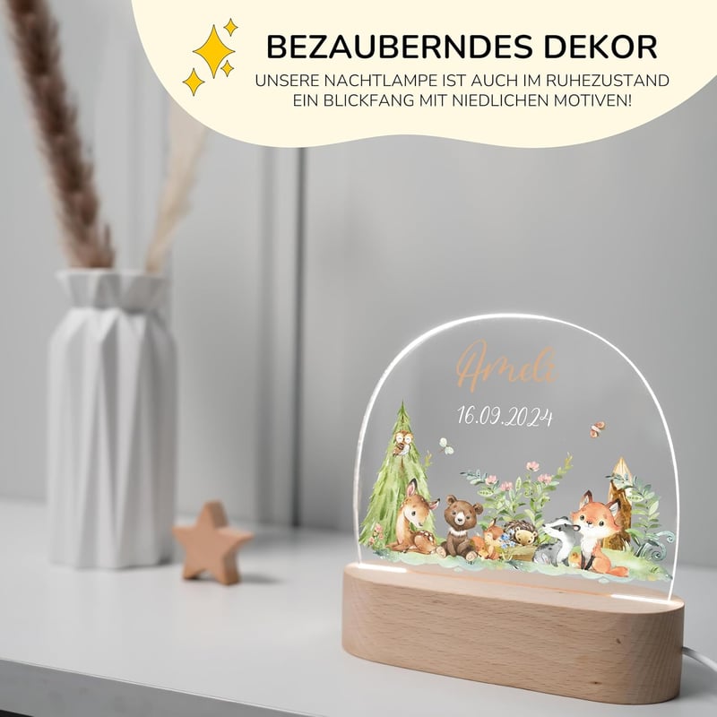 Personalisierte Nachtlampe für Kinder mit Wunschnamen