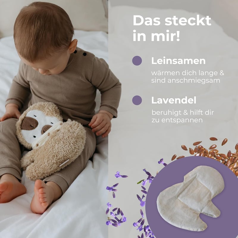 Wärmekissen für Baby & Kinder - Kuscheltier mit Leinsamenfüllung