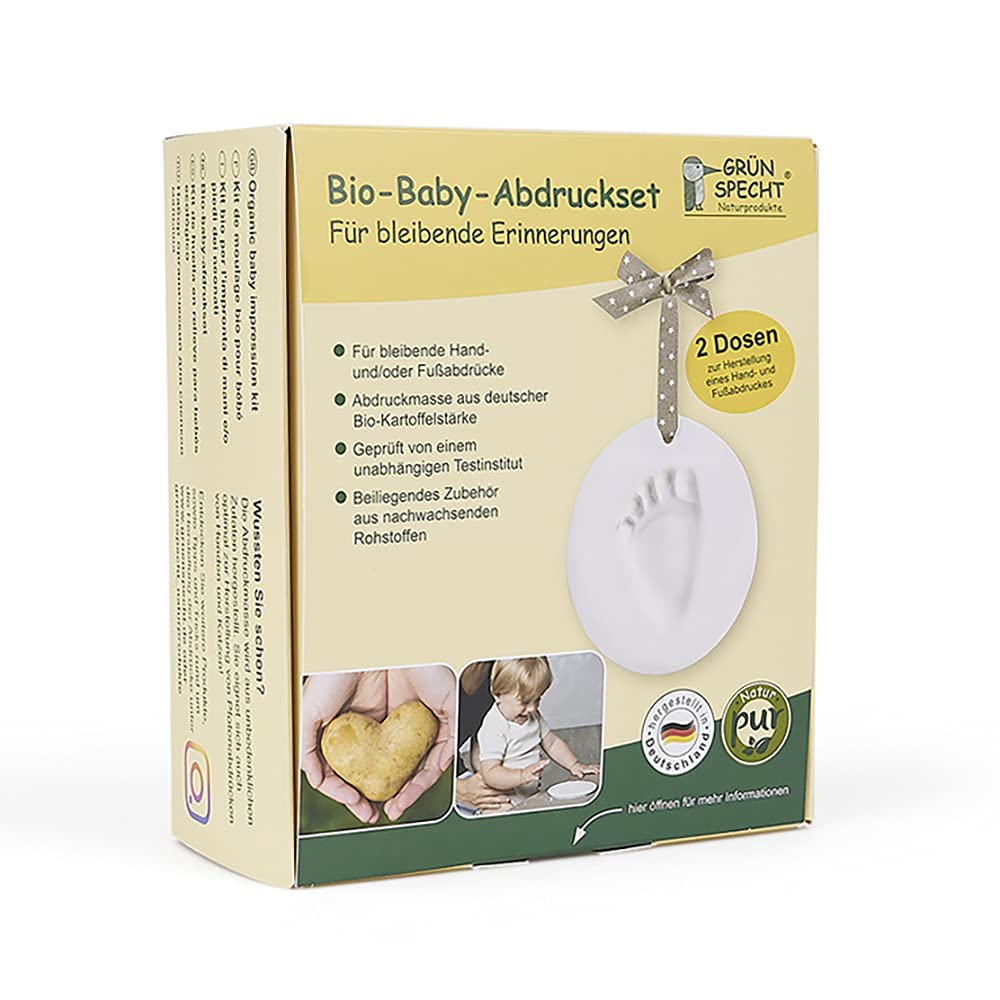 Bio-Baby-Abdruckset aus Kartoffelstärke – Hand- und Fußabdrücke zur Geburt