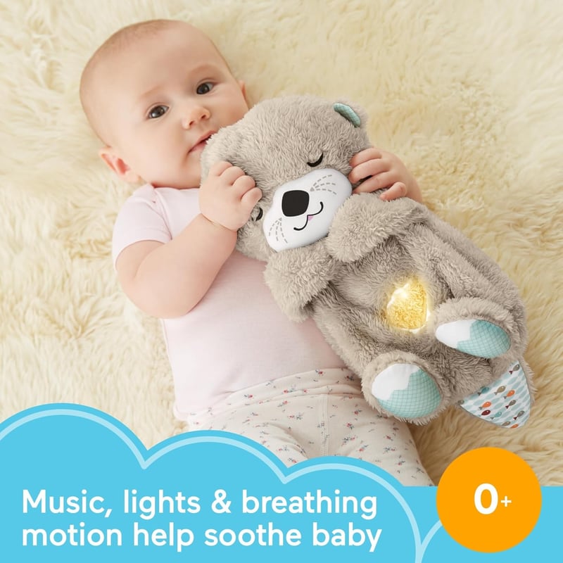 Schlummer Otter Kuscheltier mit Musik und Atembewegung für Neugeborene