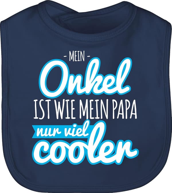 Baby Lätzchen „Mein Onkel ist wie Papa, nur cooler“ – Blau