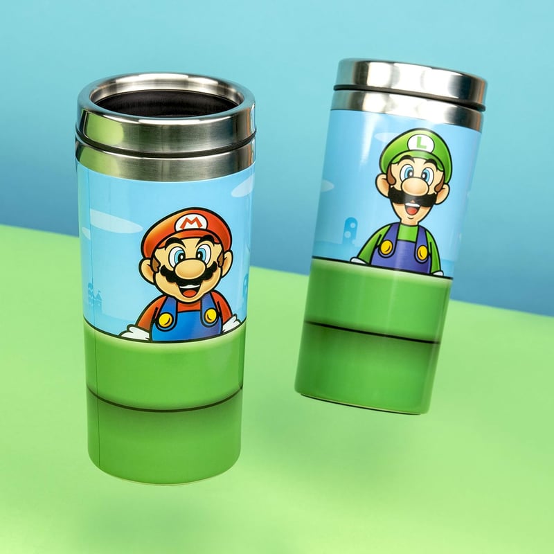Super Mario Warp Pipe Edelstahl-Reisebecher 450ml – Offiziell lizenziert