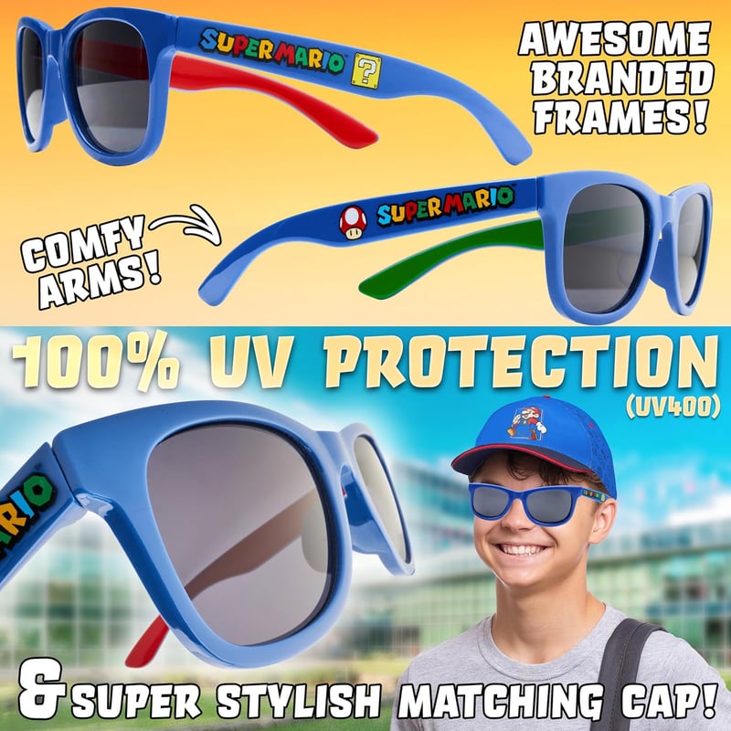 Sonnenhut-Set mit UV-Schutz für Jungen - Trendige Basecap und Sonnenbrille