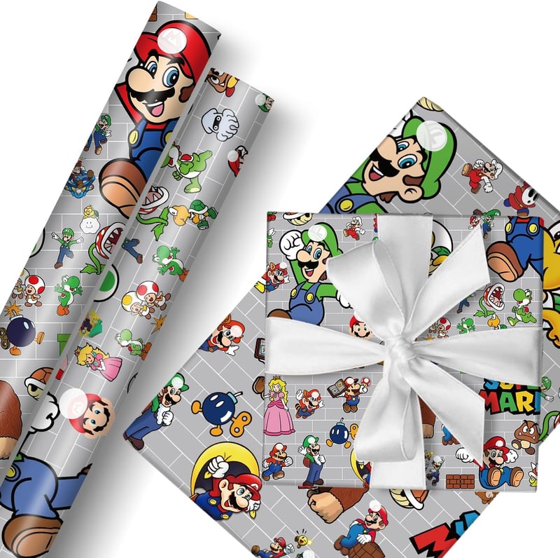 Langlebiges Geschenkpapier für Kindergeburtstage – 2 Rollen 43 cm x 3 m