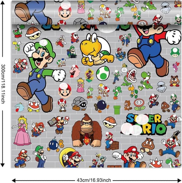 Langlebiges Geschenkpapier für Kindergeburtstage – 2 Rollen 43 cm x 3 m